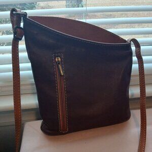 Borse in Pelle Genuine Leather Crossbody Bag – Brown – Great Condition